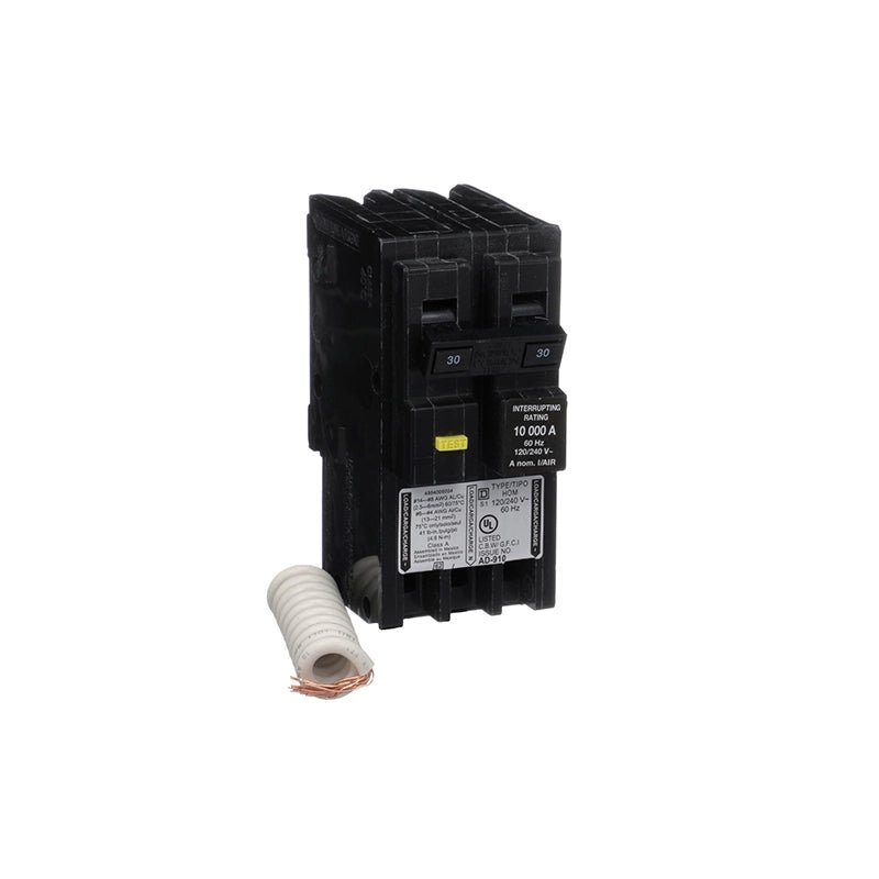 Square D - Square D HOM230GFIC 30 Amp GFCI Circuit Breaker – 2 - Pole, 120/240V, Plug - In Mount