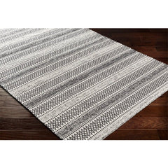 Surya - Surya La Casa Area Rug – Moroccan Design, No Pile, Stain Resistant – Black/Cream