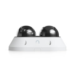 Side view of the white Ubiquiti AI Multi Sensor 2 camera showing its housing and dual domes