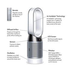 Dyson - Dyson Pure Hot + Cool HP04 Purifying Heater + Fan, White/Silver (A Grade)