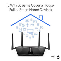 Netgear - NETGEAR RAX43 Nighthawk 5 - Stream AX5 WiFi 6 Router
