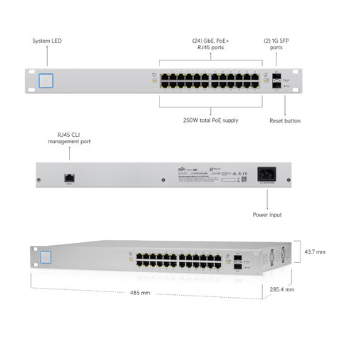 Ubiquiti Networks Standard 24 PoE Gen1 (US-24-250W)
