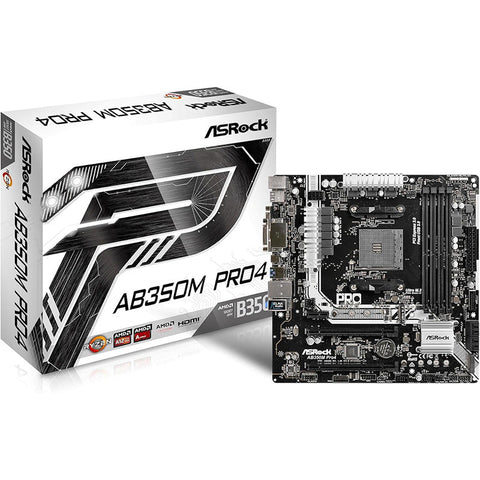 ASRock - ASRock AB350M PRO4 MicroATX Motherboard