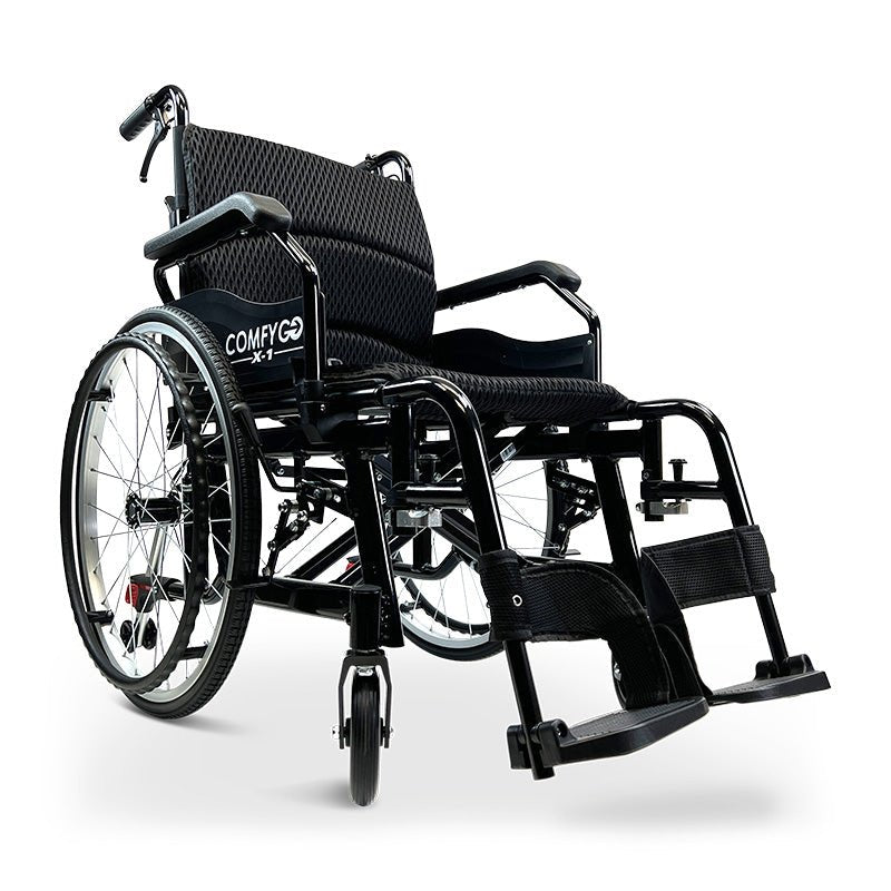 ComfyGo - ComfyGO X - 1 Lightweight Manual Wheelchair With Quick - Detach Wheels