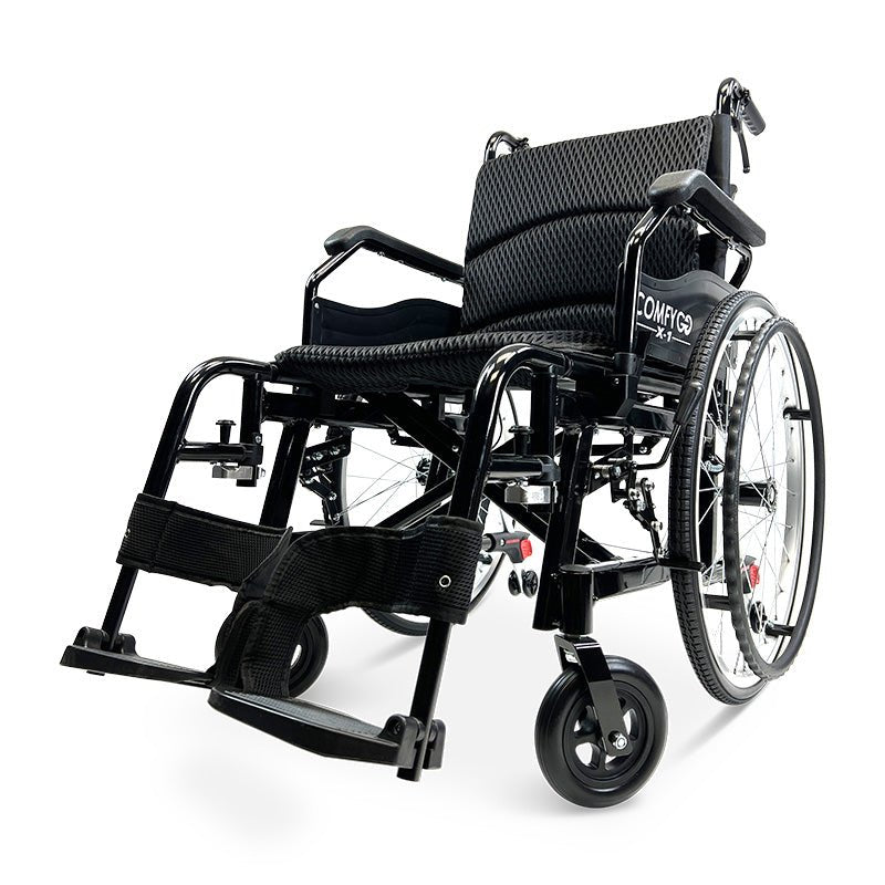 ComfyGo - ComfyGO X - 1 Lightweight Manual Wheelchair With Quick - Detach Wheels