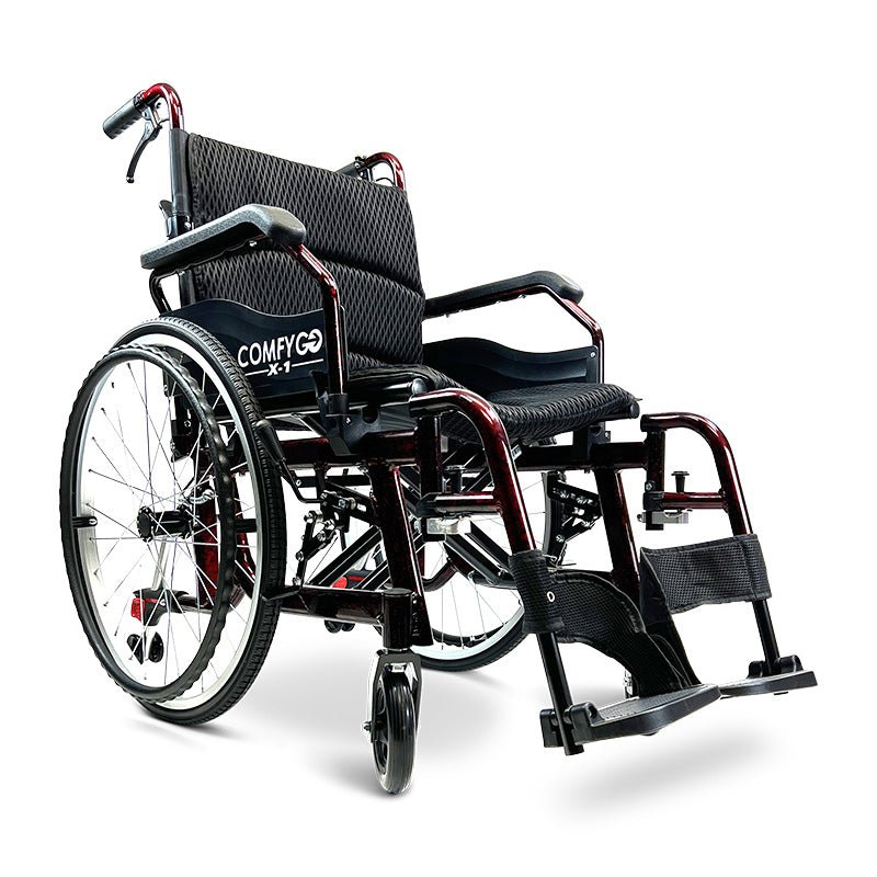 ComfyGo - ComfyGO X - 1 Lightweight Manual Wheelchair With Quick - Detach Wheels