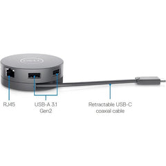 Dell - Dell Pro 7 - in - 1 USB - C Travel Hub - DA310