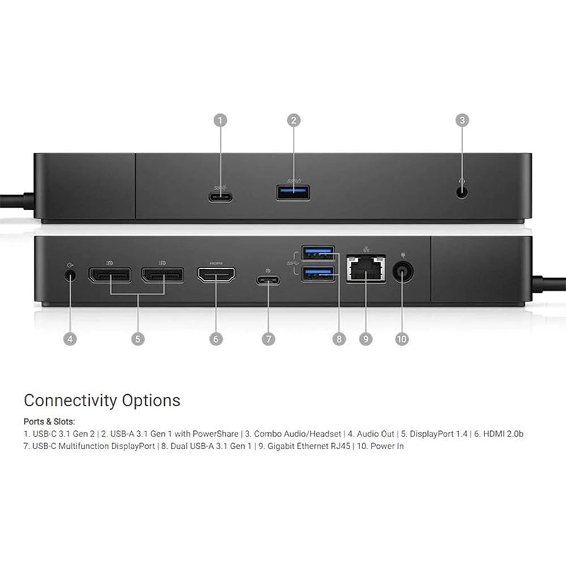 Dell - Dell WD19 Docking Station (130W Adapter, 90W Power Delivery)