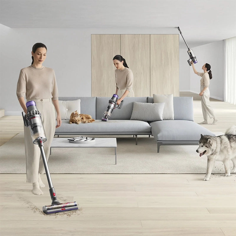 Dyson Outsize Extra cordless stick vacuum cleaner used across home surfaces with pets
