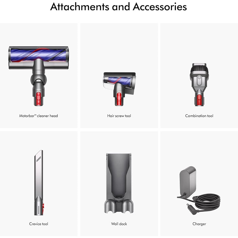 Dyson V9 Motorbar cordless stick vacuum cleaner accessories and attachments set