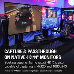 Elgato - Elgato 4K X Capture Card, HDMI 2.1, 4K144 Ultra-Low Latency