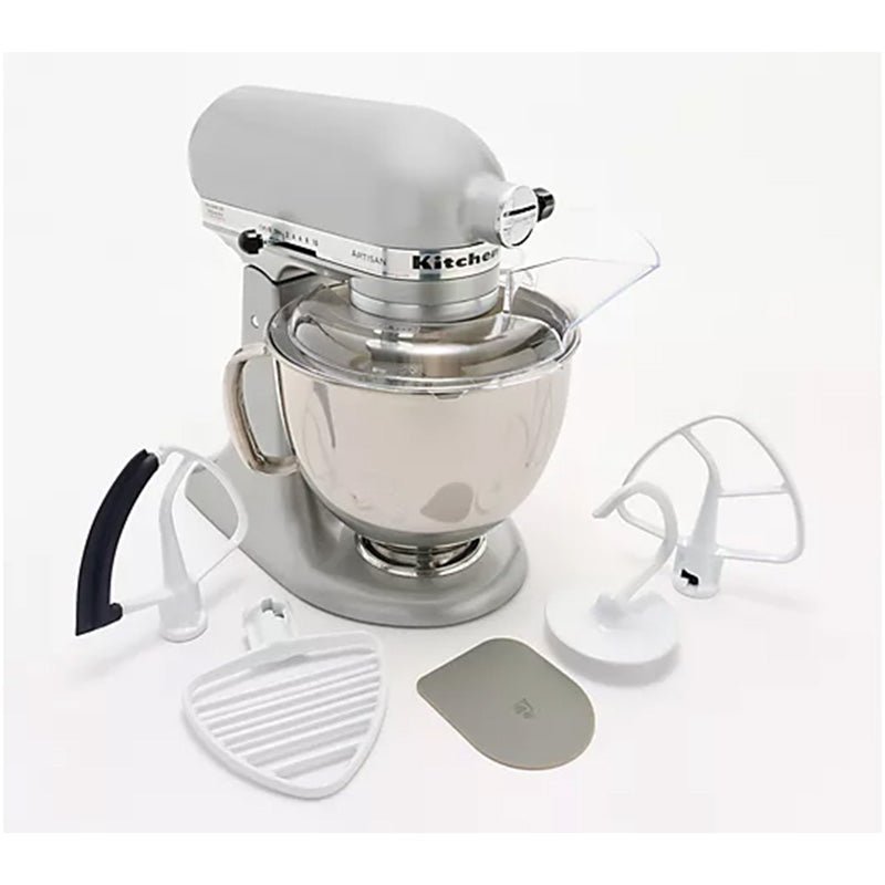 KitchenAid - KitchenAid 5 - qt Artisan Stand Mixer w/ Pastry Beater and Flex Edge - Contour Silver