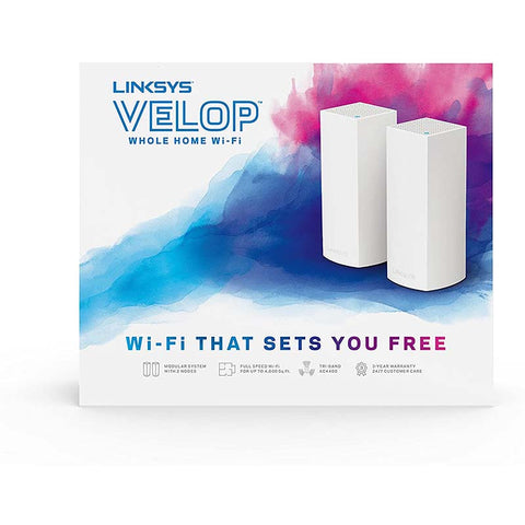 Linksys - Linksys Velop Tri - Band AC4400 Whole Home WiFi Mesh System - 2 - Pack