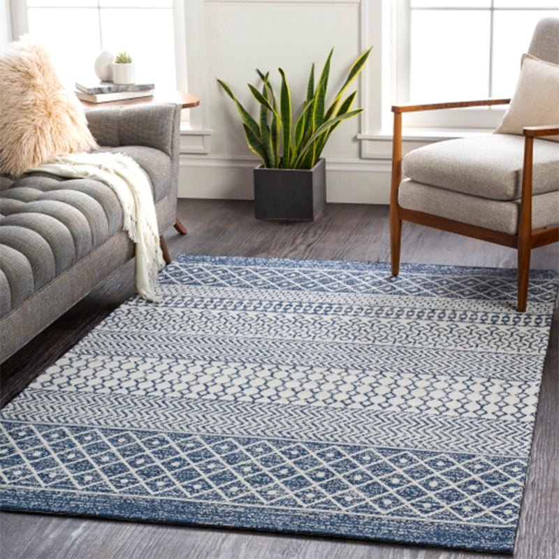 Surya - Surya La Casa Area Rug – Moroccan Design, Stain Resistant, No Pile - Navy