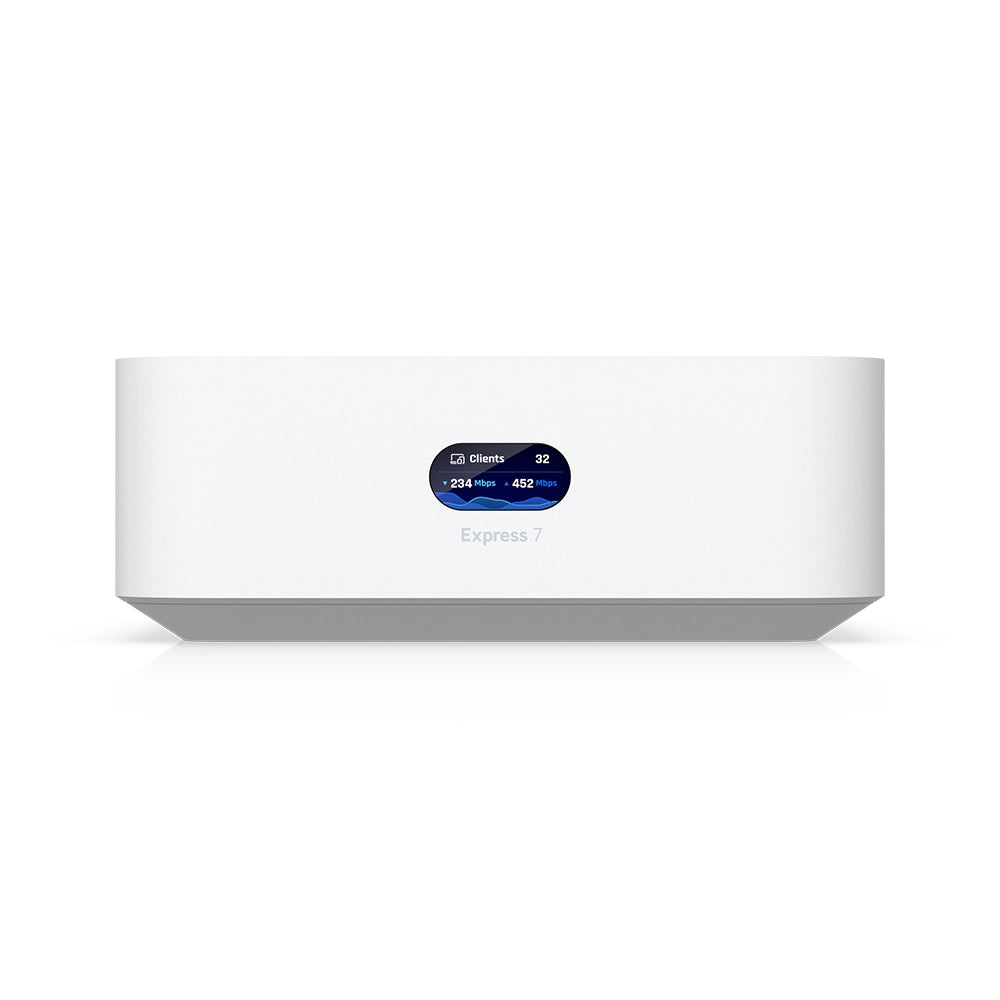 Ubiquiti Express 7 UX7 front view with integrated status display