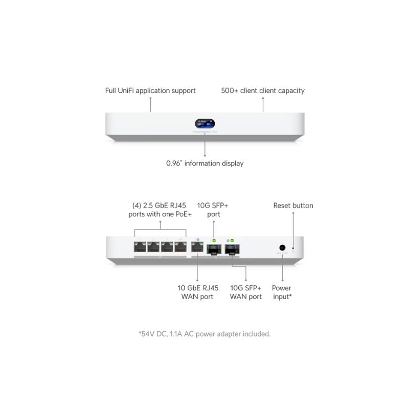 Ubiquiti - Ubiquiti Cloud Gateway Fiber UCG - Fiber (30W) - No Storage