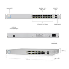 Ubiquiti - Ubiquiti Networks Standard 24 PoE Gen1 (US - 24 - 250W) (A Grade)