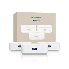 Ubiquiti UniFi Home WiFi 7 UX7-3 3-pack with three Express 7 units and retail box