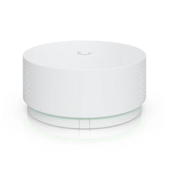 Side view of the Ubiquiti UP-AirQuality sensor with green air quality indicator