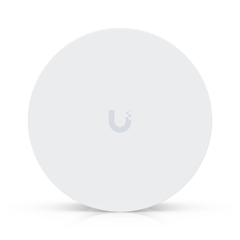 Top view of the white Ubiquiti UP-AirQuality vape detection and air quality sensor