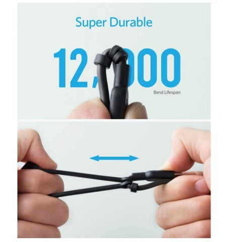 Anker Powerline II 3-in-1 Cable, Lightning/Type C/Micro USB Cable