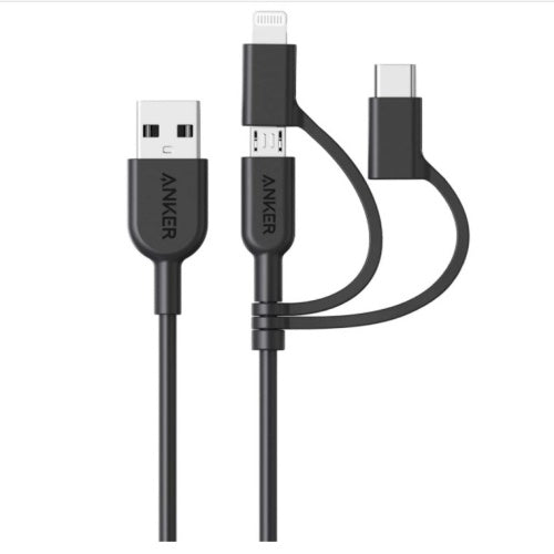 Anker Powerline II 3-in-1 Cable, Lightning/Type C/Micro USB Cable