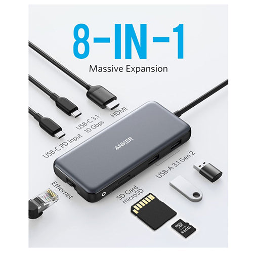 Anker USB C Hub, PowerExpand 8-in-1 USB C Adapter