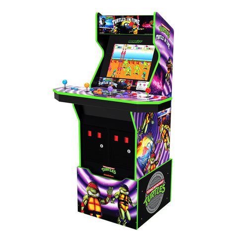 Arcade1Up - Teenage Mutant Ninja Turtles "Turtles in Time" Jeux d'arcade 2 en 1 avec chapiteau lumineux et tabouret exclusif