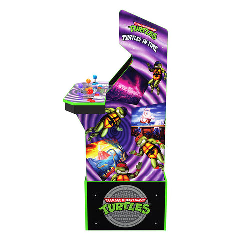 Arcade1Up - Teenage Mutant Ninja Turtles "Turtles in Time" Jeux d'arcade 2 en 1 avec chapiteau lumineux et tabouret exclusif