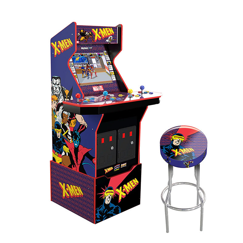 Arcade1UP X-Men (4-Player) Arcade with Riser & Exclusive Stool Bundle