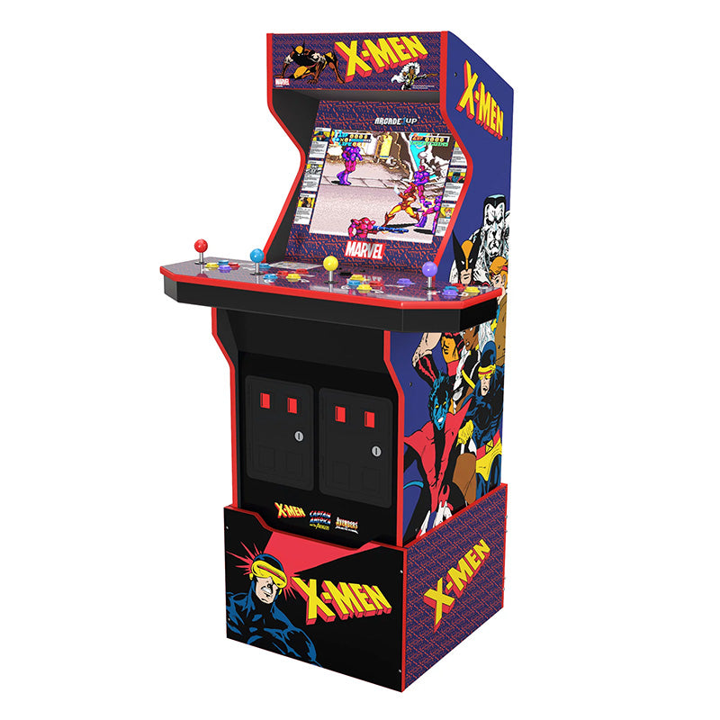 Arcade1UP X-Men (4-Player) Arcade with Riser & Exclusive Stool Bundle