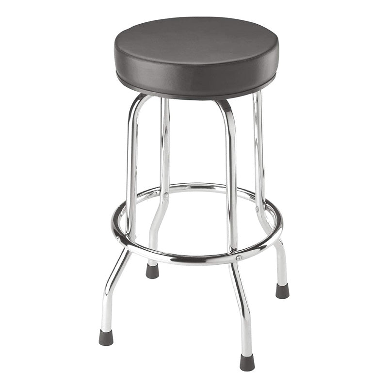 Big Red Torin Swivel Bar Stool: Padded Garage/Shop Seat with Chrome Plated Legs - Black