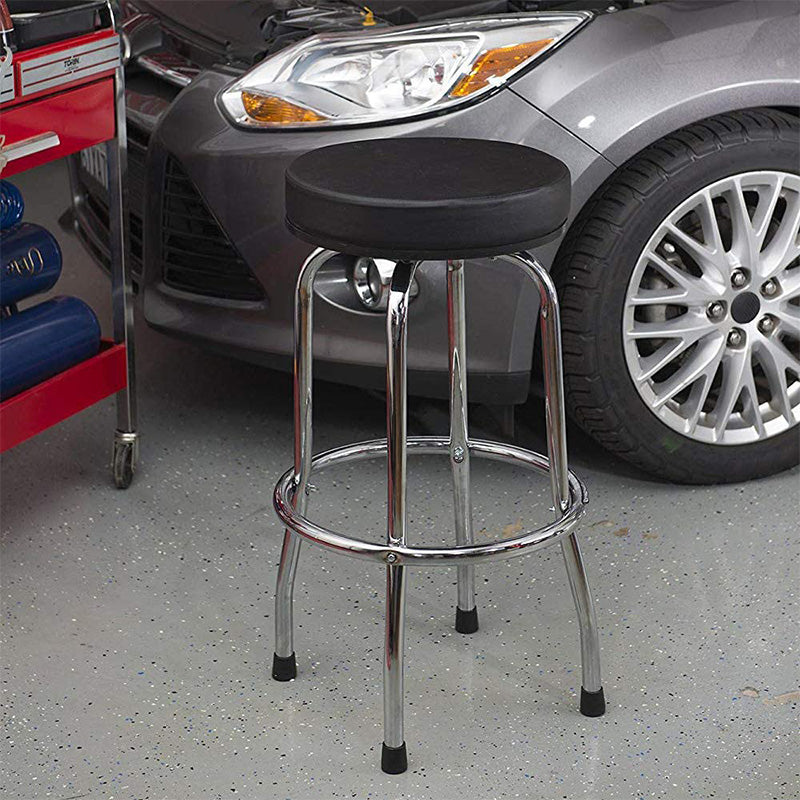 Big Red Torin Swivel Bar Stool: Padded Garage/Shop Seat with Chrome Plated Legs - Black