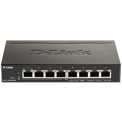 Commutateur PoE Ethernet D-Link, gestion intelligente à 8 ports (DGS-1100-08) 