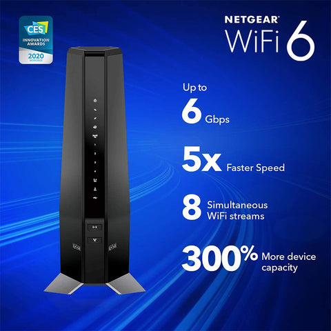 Modem câble NETGEAR Nighthawk avec routeur WiFi 6 intégré (CAX80) - (Classe A)