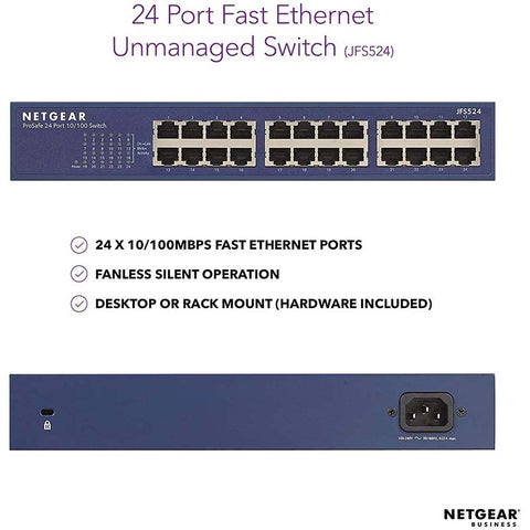 NETGEAR JFS524 Commutateur Fast Ethernet 10/100 non géré à 24 ports