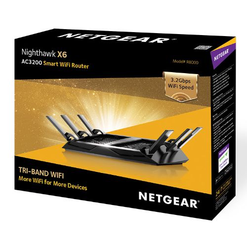 Netgear Nighthawk X6 AC3200 Tri-Band Wi-Fi 5 Router (R8000)  (A Grade)