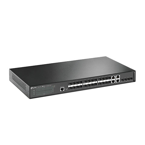 TP-Link Jetstream 28 Port Gigabit SFP Switch | 24 Gigabit SFP Slots + 4 Combo Gigabit Ethernet Ports + 4 10G SFP+ Port + 1 Console (T2600G-28SQ)