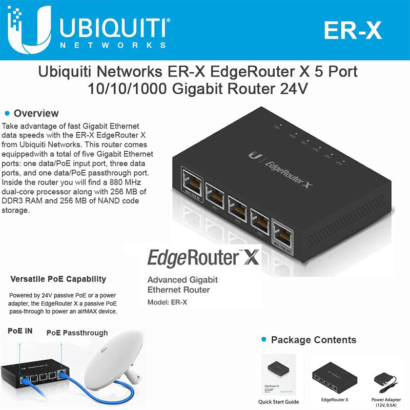 Ubiquiti Networks EdgeRouter X (ER-X) - Noir