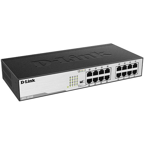 Commutateur Ethernet D-Link, 16 ports Gigabit non gérés sans ventilateur (DGS-1016D) 