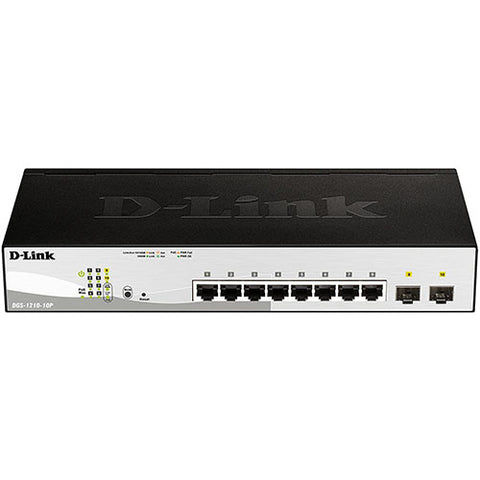 D-Link PoE+ Switch, 8 10 Port Smart Managed Layer 65W PoE Budget (DGS-1210-10P)